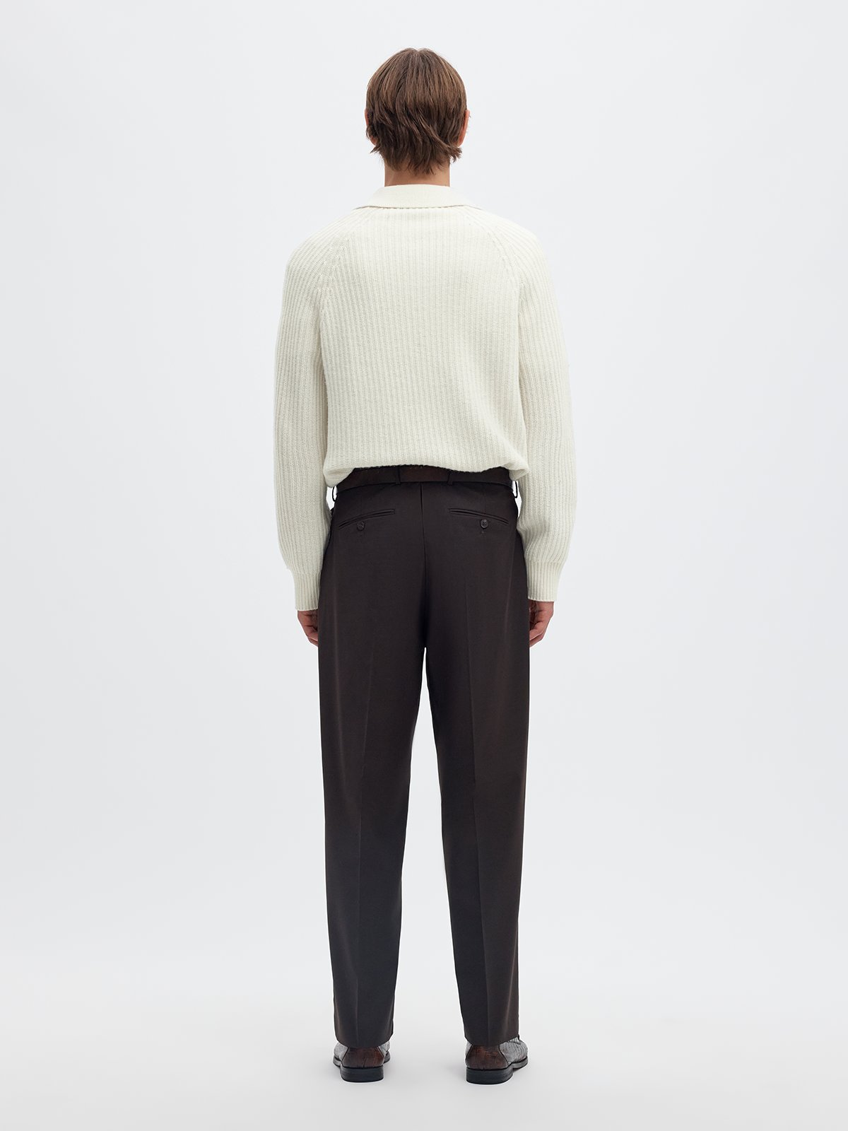 Selected Homme Ben Long Sleeve Knit Half Zip Polo Egret