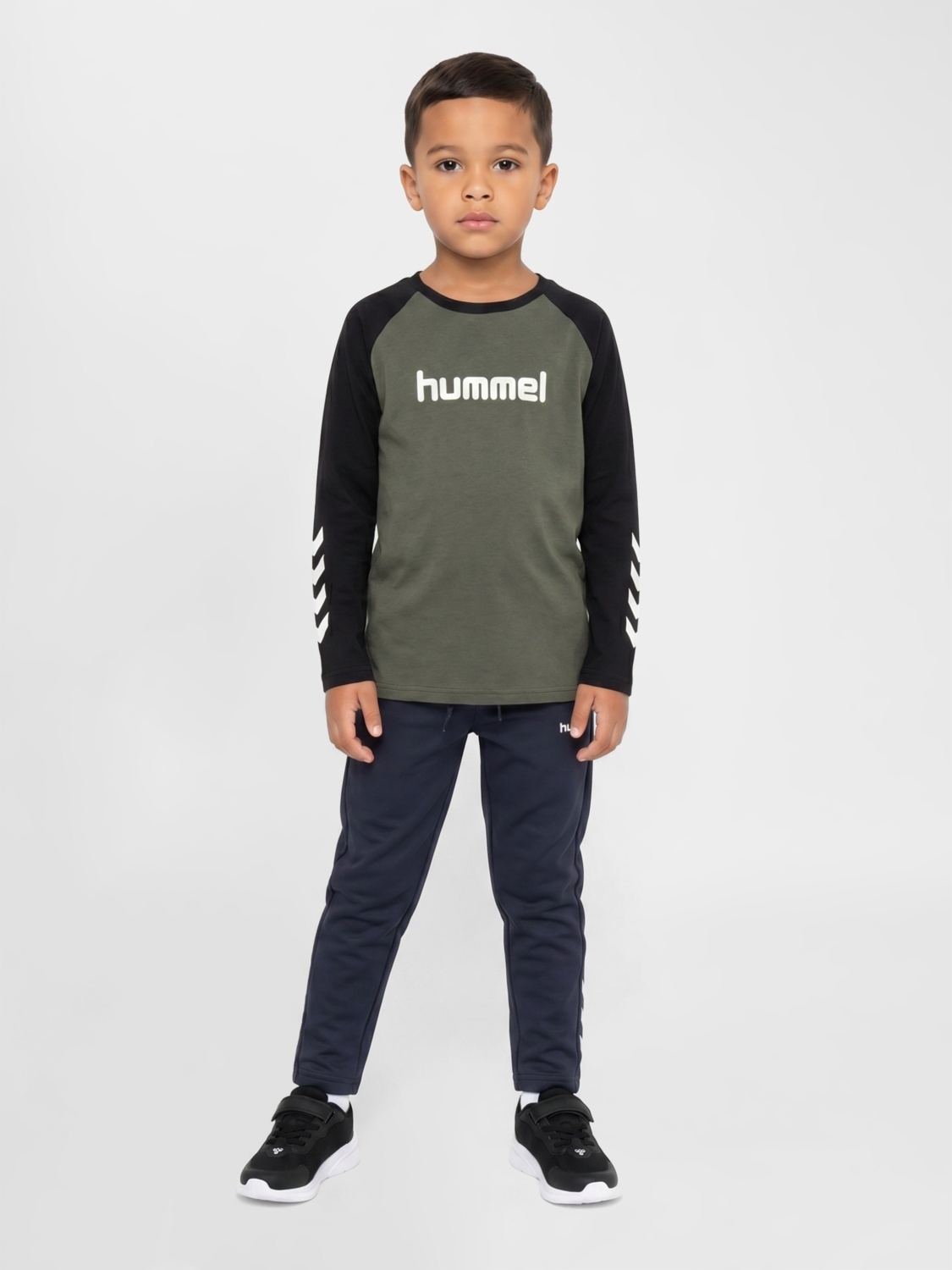Hummel Junior Logo T-Shirt Long Sleeve Castor Gray