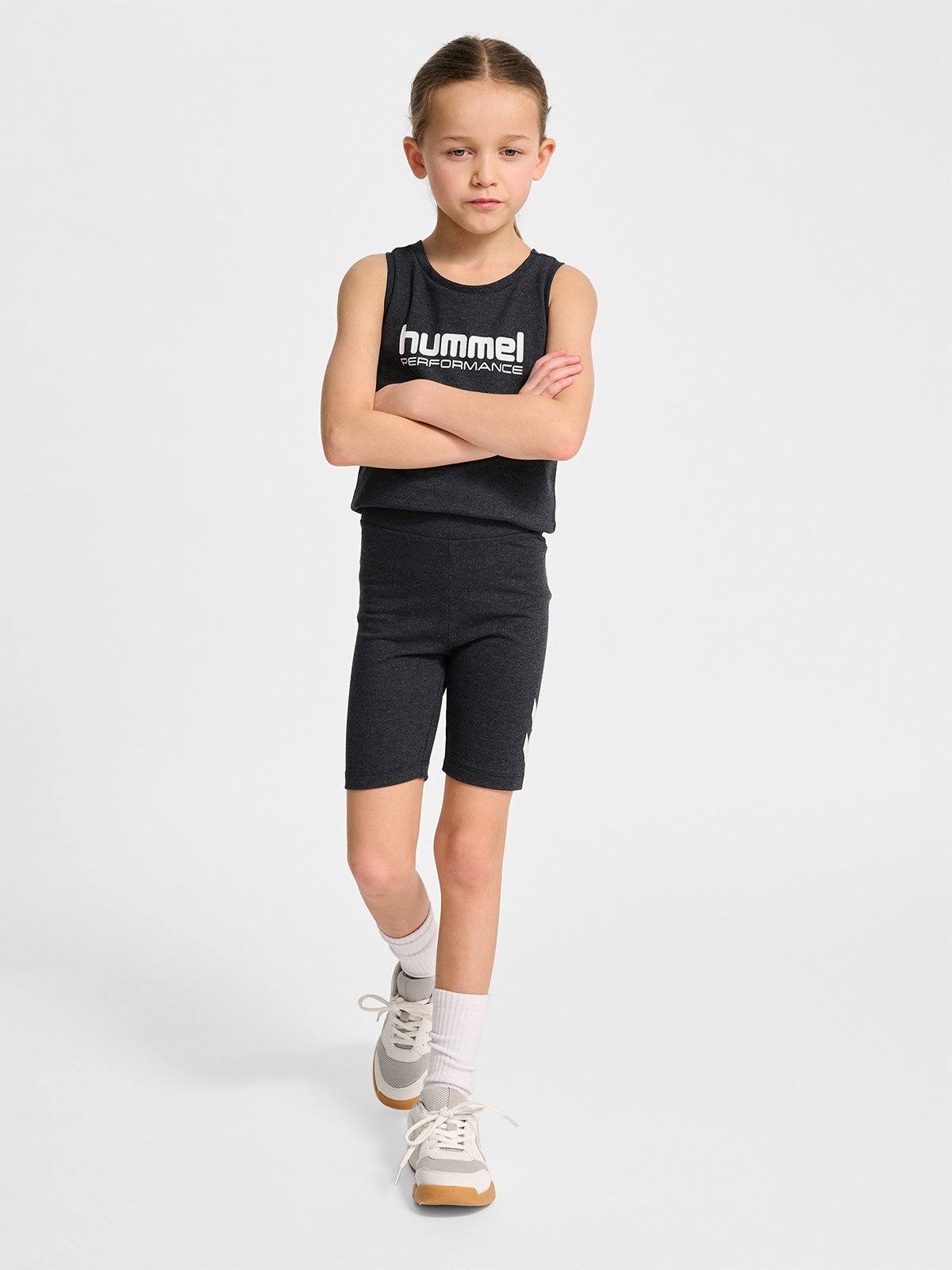 Hummel Junior logo shorts Black Melange