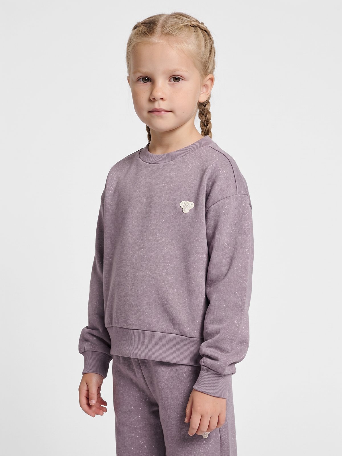 Hummel Junior Loose Glitter Crewneck Gray Ridige