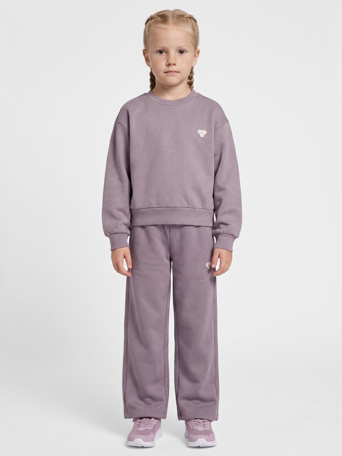 Hummel Junior Loose Glitter Crewneck Gray Ridige