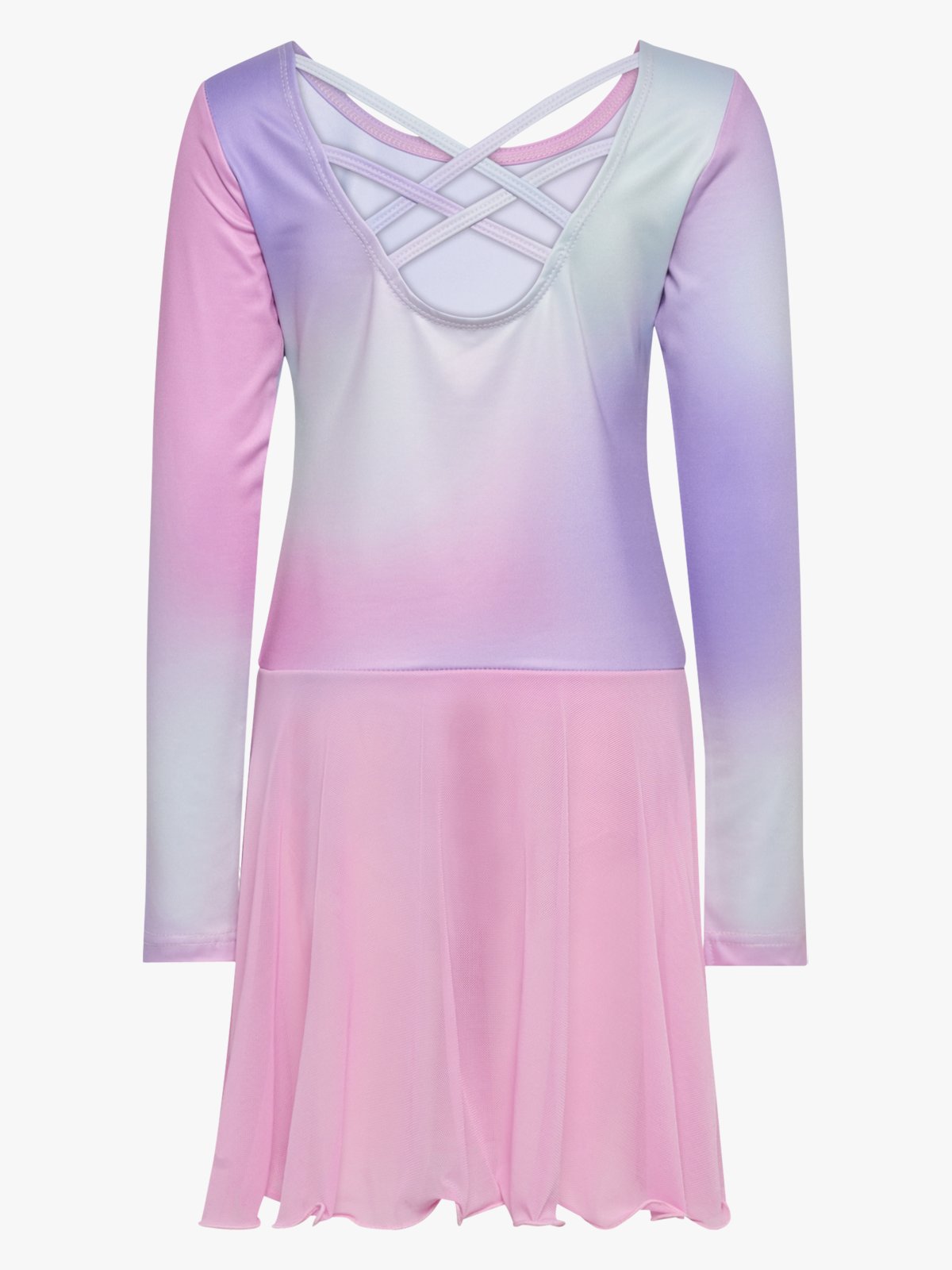 Hummel Junior Gradient Skirty Gymsuit Long Sleeve Pastel Lavendel