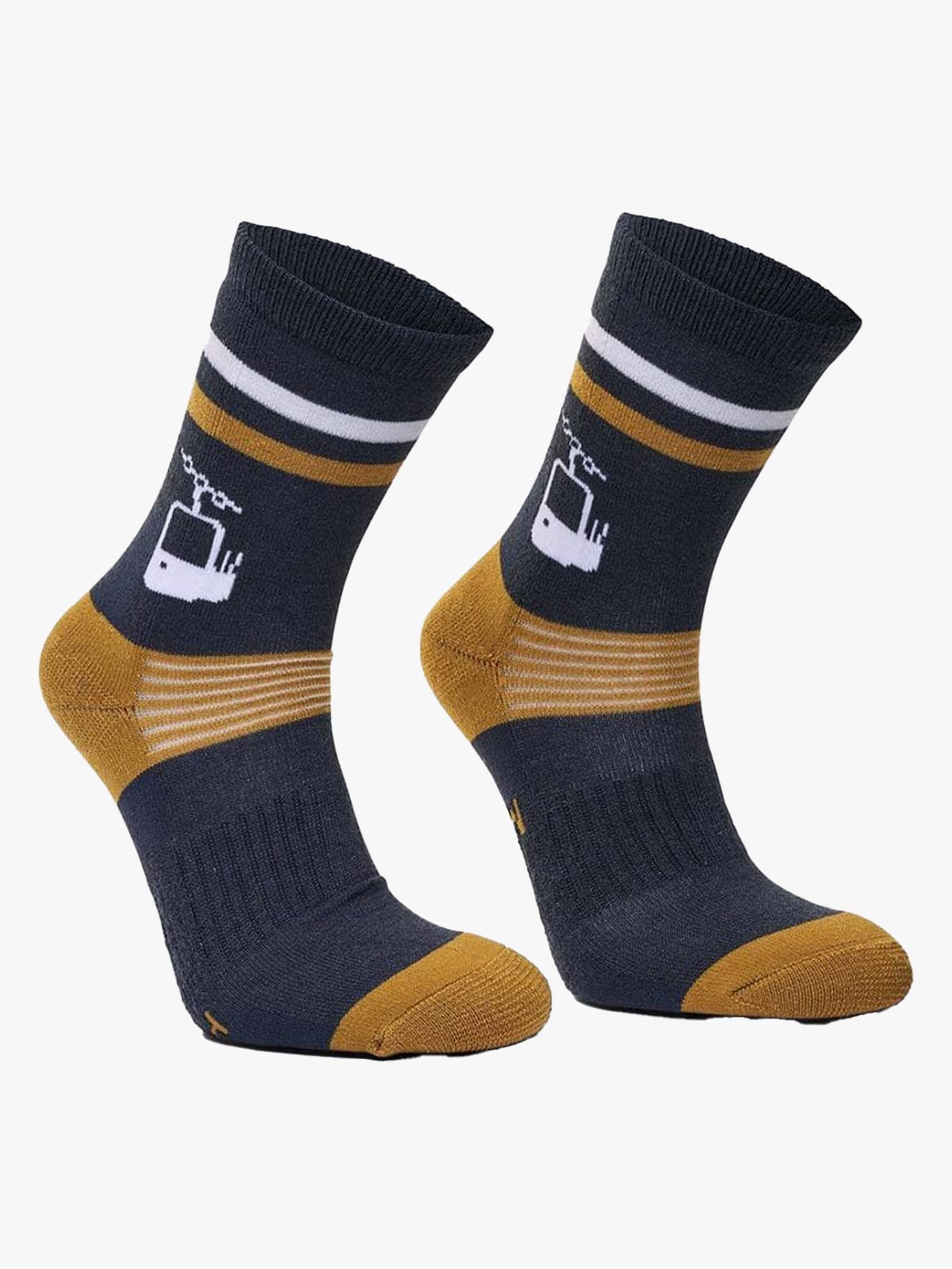 Hygge Merinoull Sokk - Massasje Mørkeblå / Gull