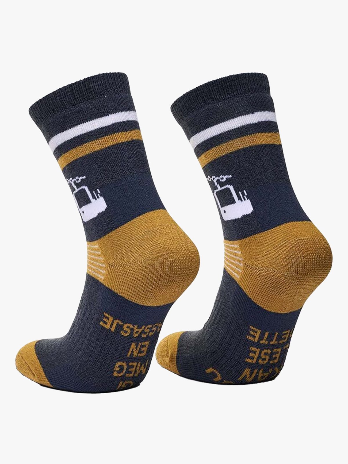 Hygge Merinoull Sokk - Massasje Mørkeblå / Gull