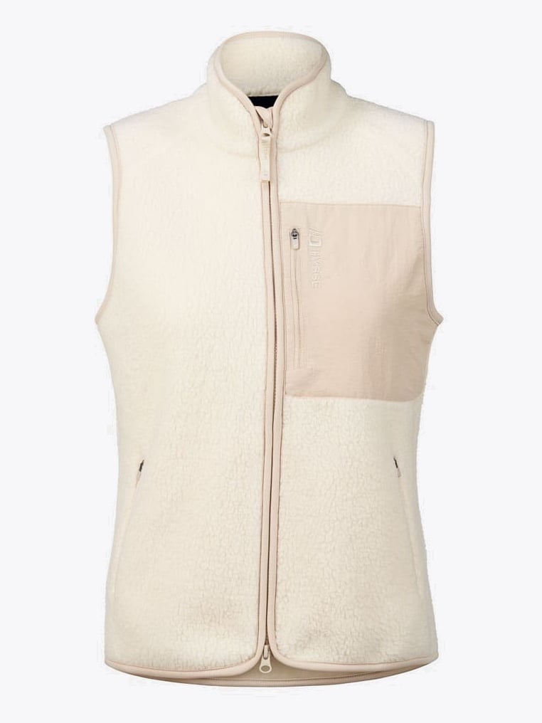 Hygge Women's Pile Fleece Vest Whiteish