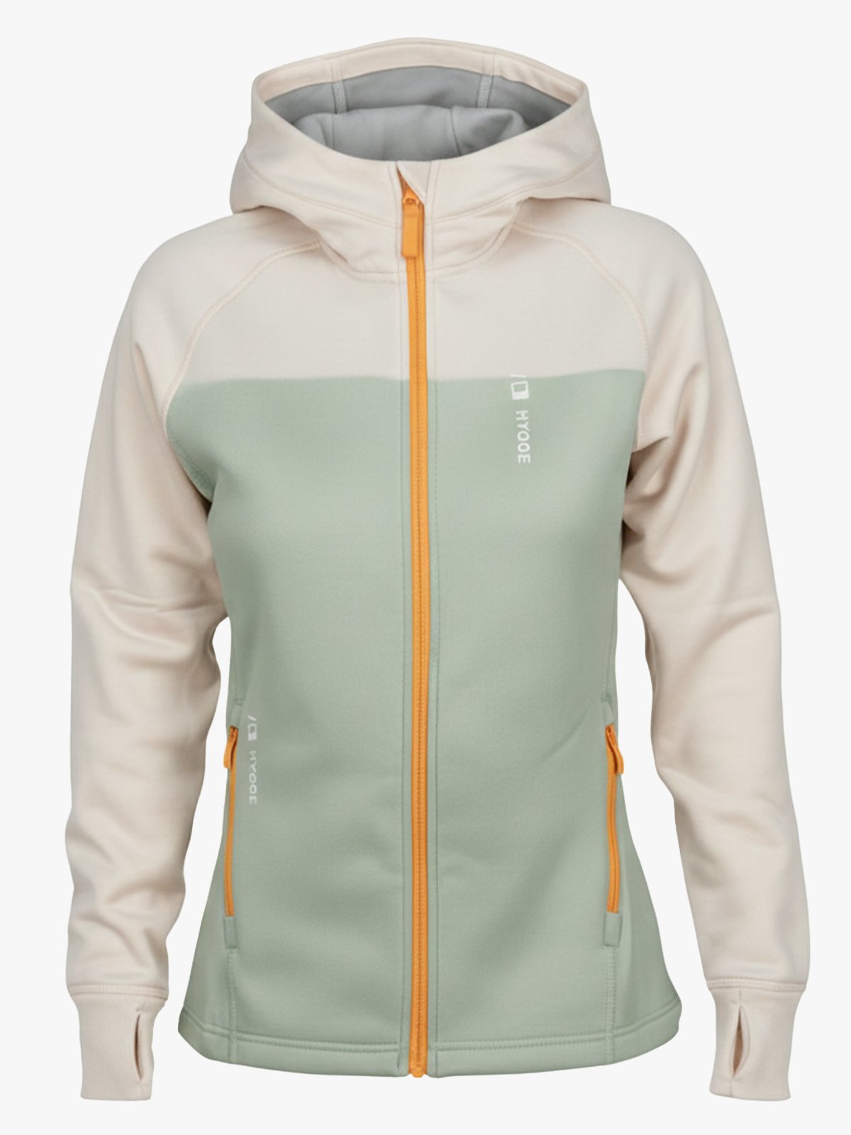 Hygge Women's Pow Zip Hoodie Beige / Light Green