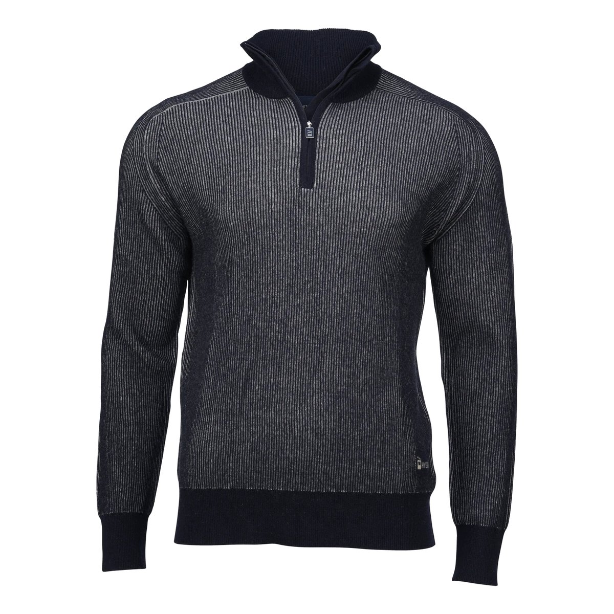 Hygge Men's Contrast Rib Half Zip Navy