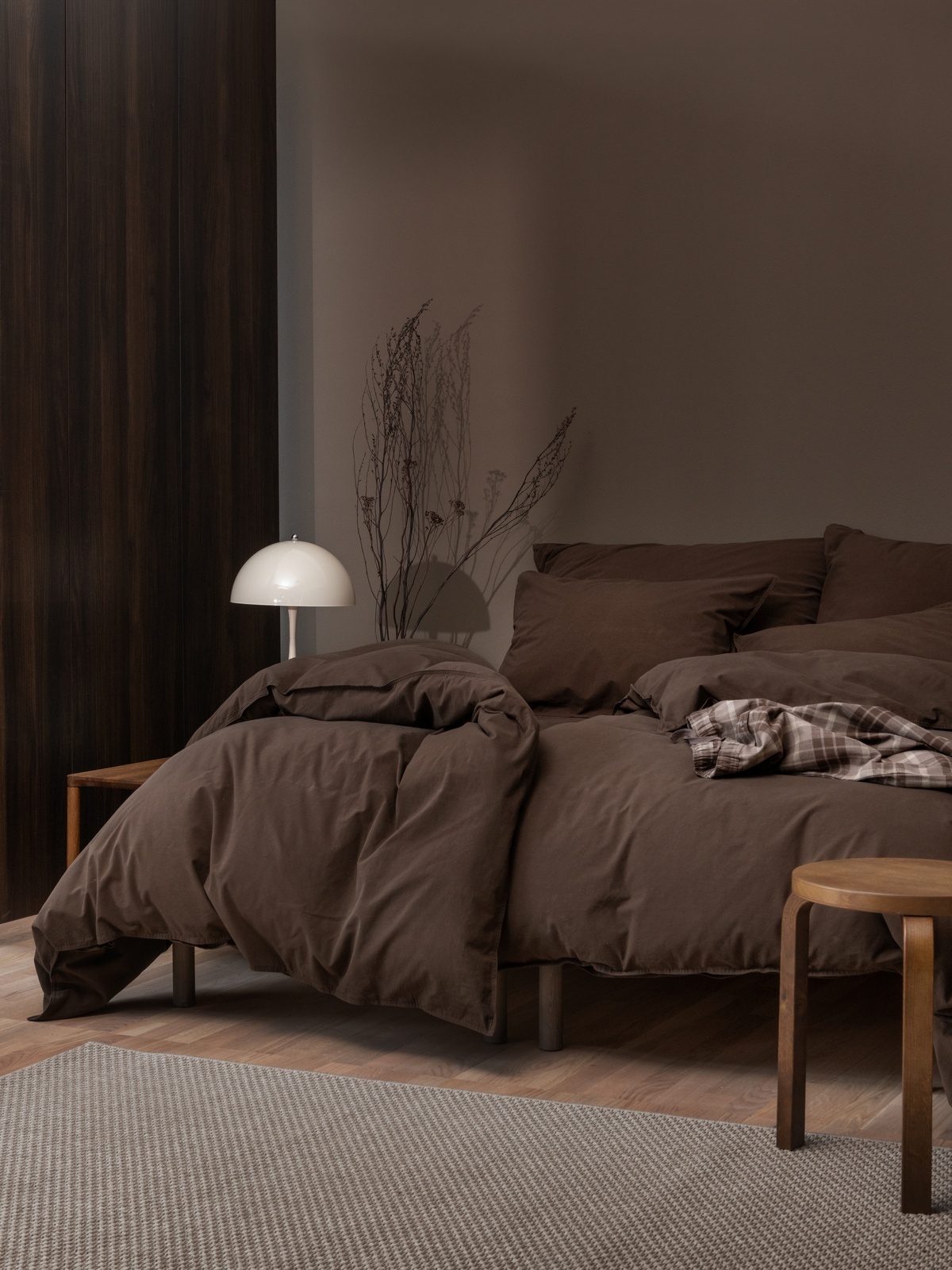 Høie Frøya sett 200x220/2x50x70 Mørk brun