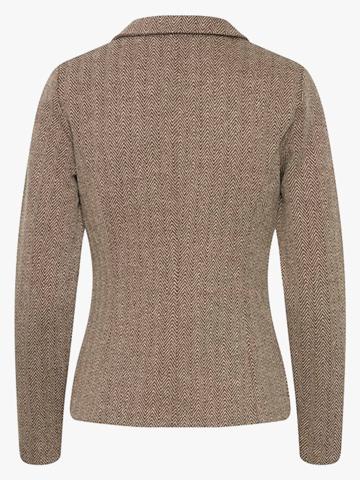 Ichi Kate Jacquard Blazer 4 Java/Almond Milk Herringbone