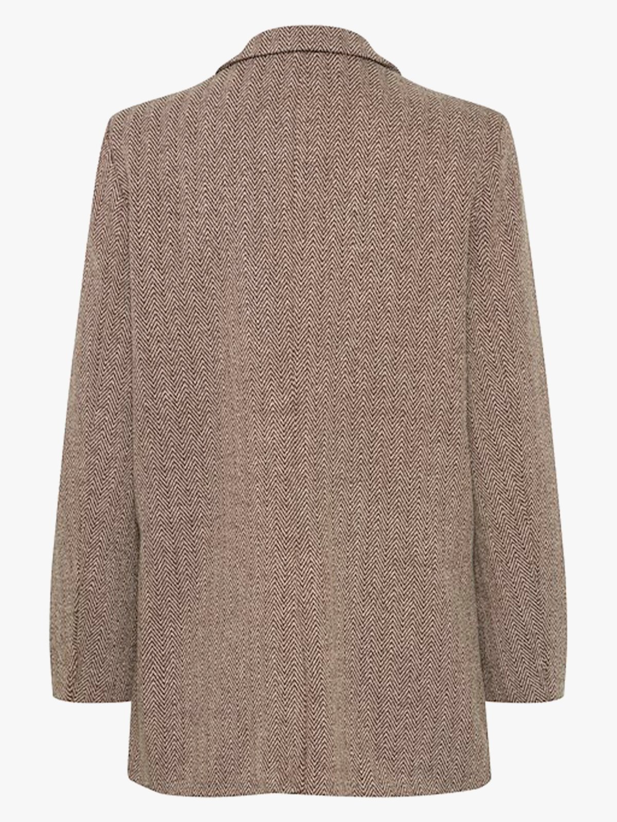 Ichi Kate Jaquard Oversize Blazer Java/Almond Milk Herringbone