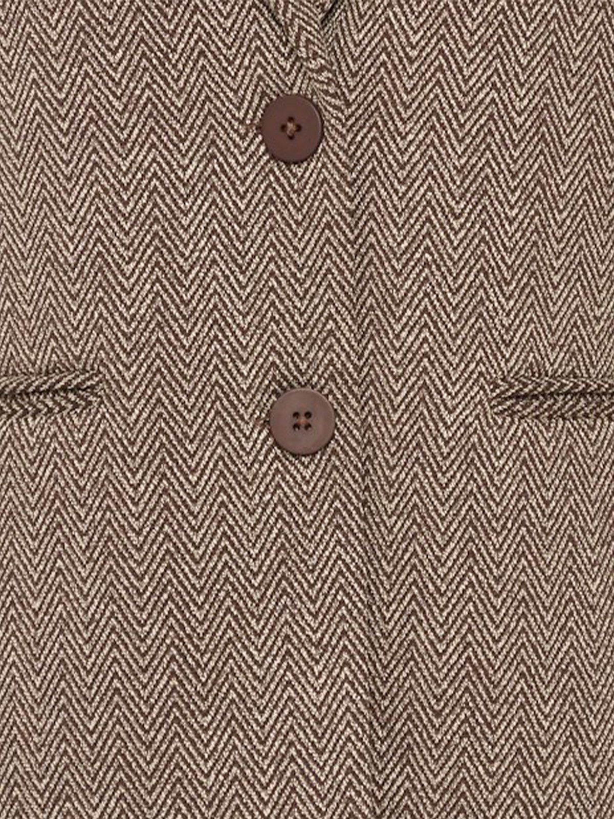 Ichi Kate Jaquard Oversize Blazer Java/Almond Milk Herringbone