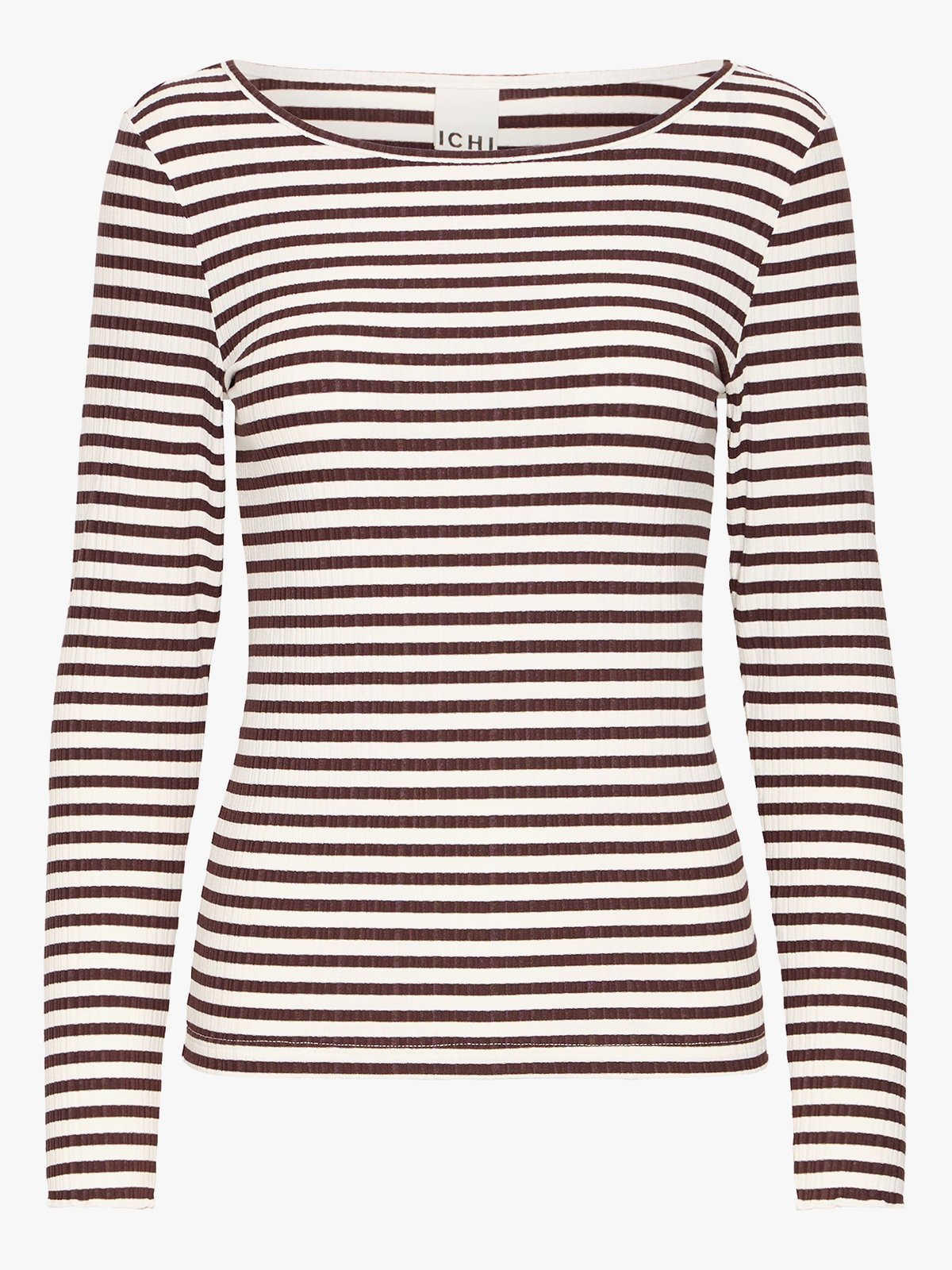 Ichi Cella Long Sleeve Coffee Bean / Cloud Dancer