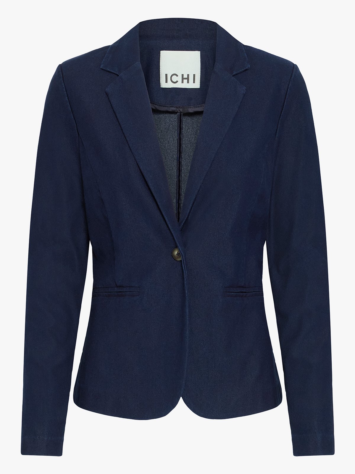 Ichi Kate Denim Blazer Dark Blue