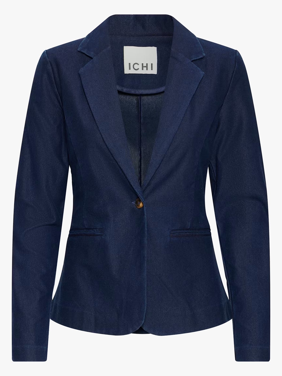 Ichi Kate Denim Blazer Dark Blue