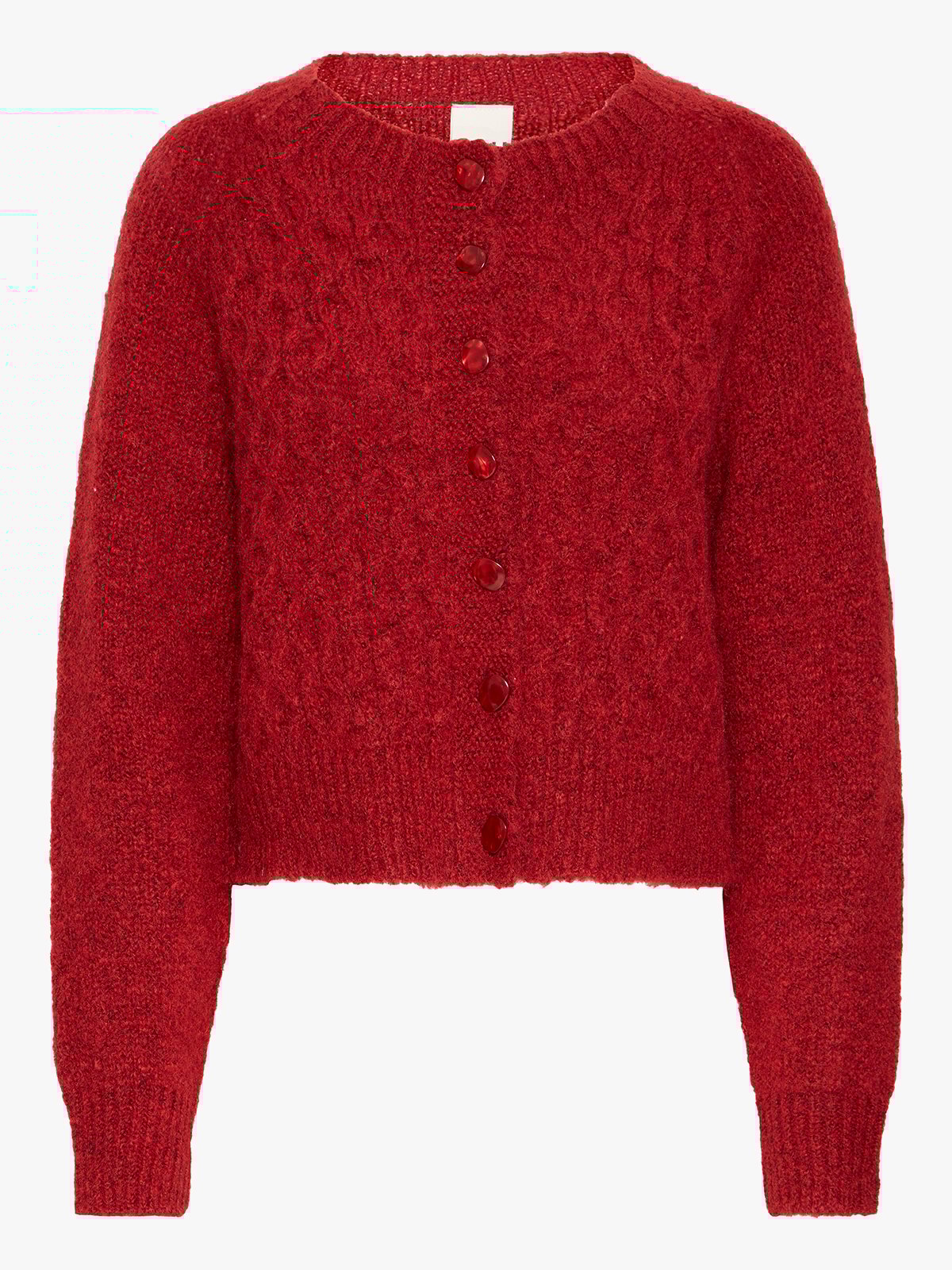Ichi Belablue Cardigan Red Dahlia