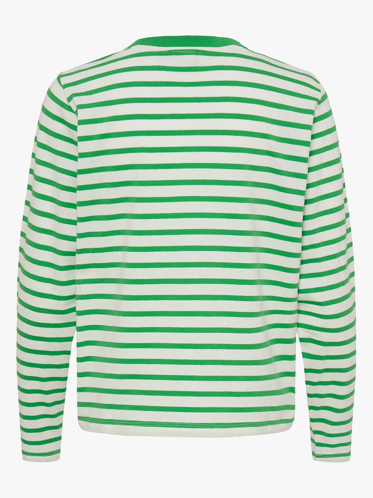 Ichi Mira Loose Long Sleeve 3 Kelly Green / Cloud Dancer