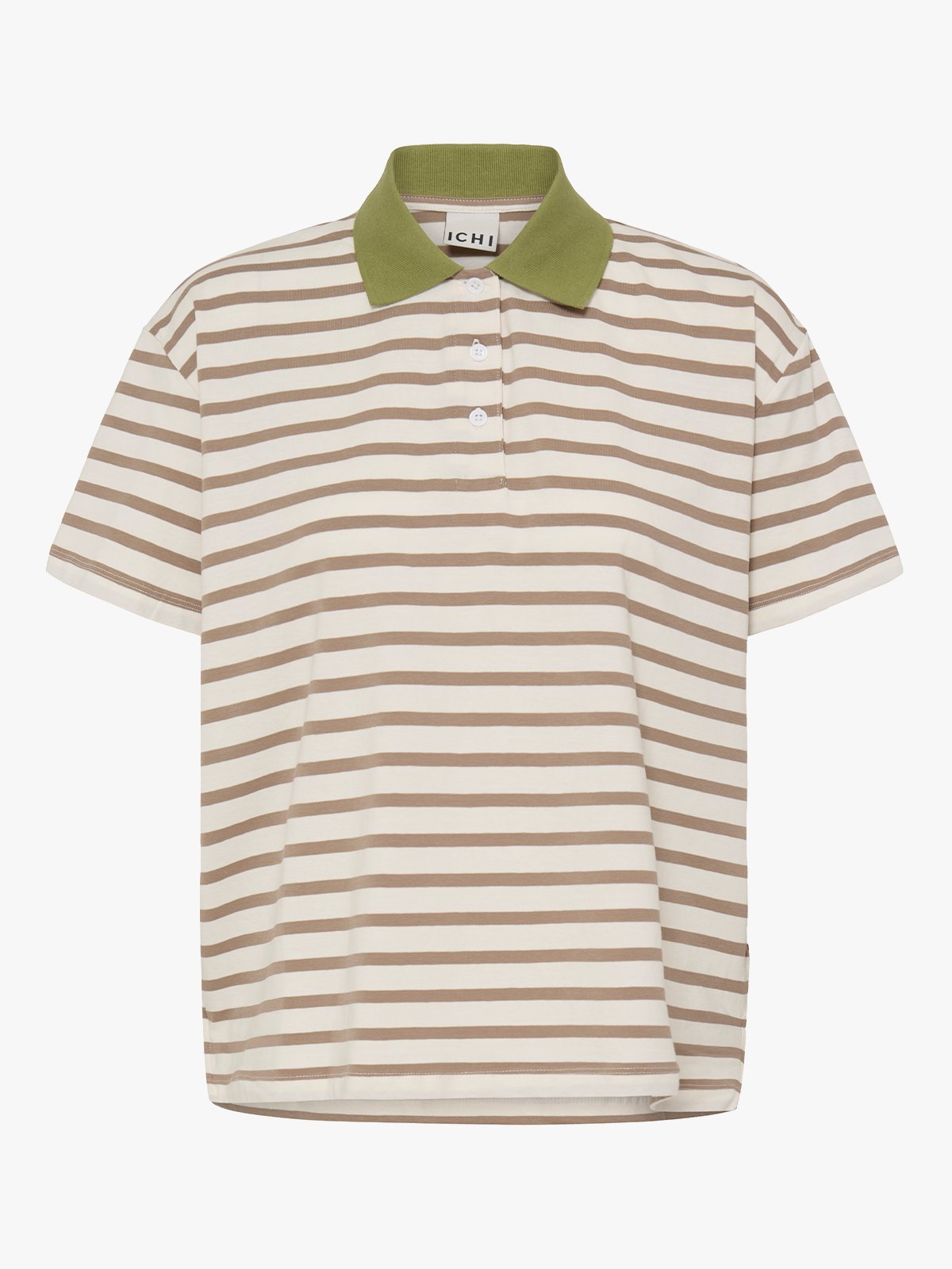 Ichi Mira Polo Short Sleeve Sepia Tint / Cloud Dancer