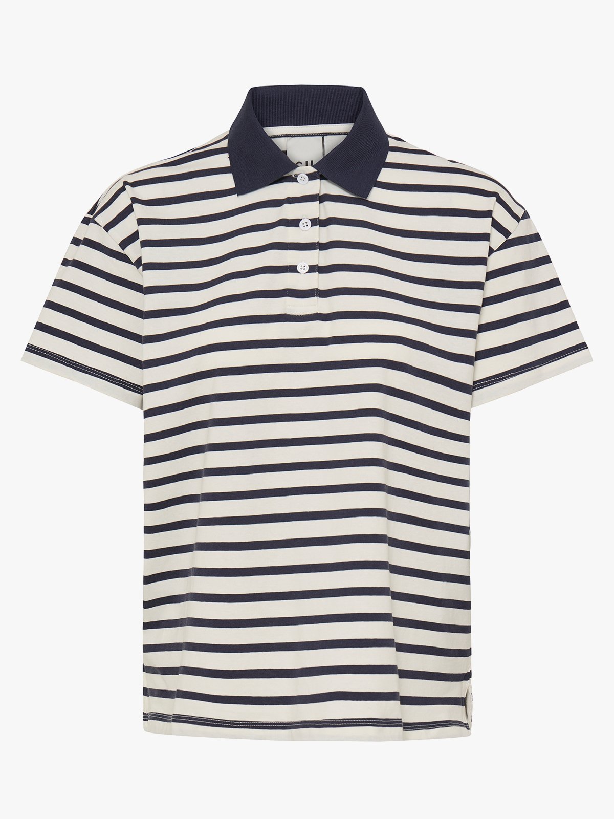 Ichi Mira Polo Short Sleeve Total Eclipse / Cloud Dancer