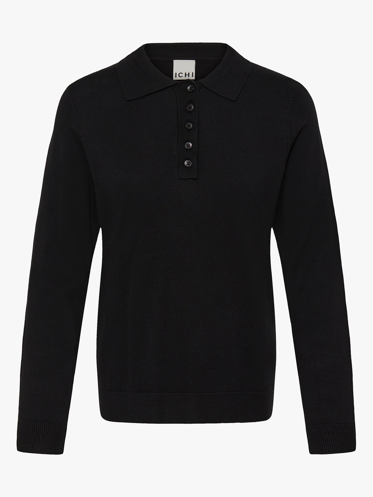 Ichi Mafa Polo Long Sleeve Black
