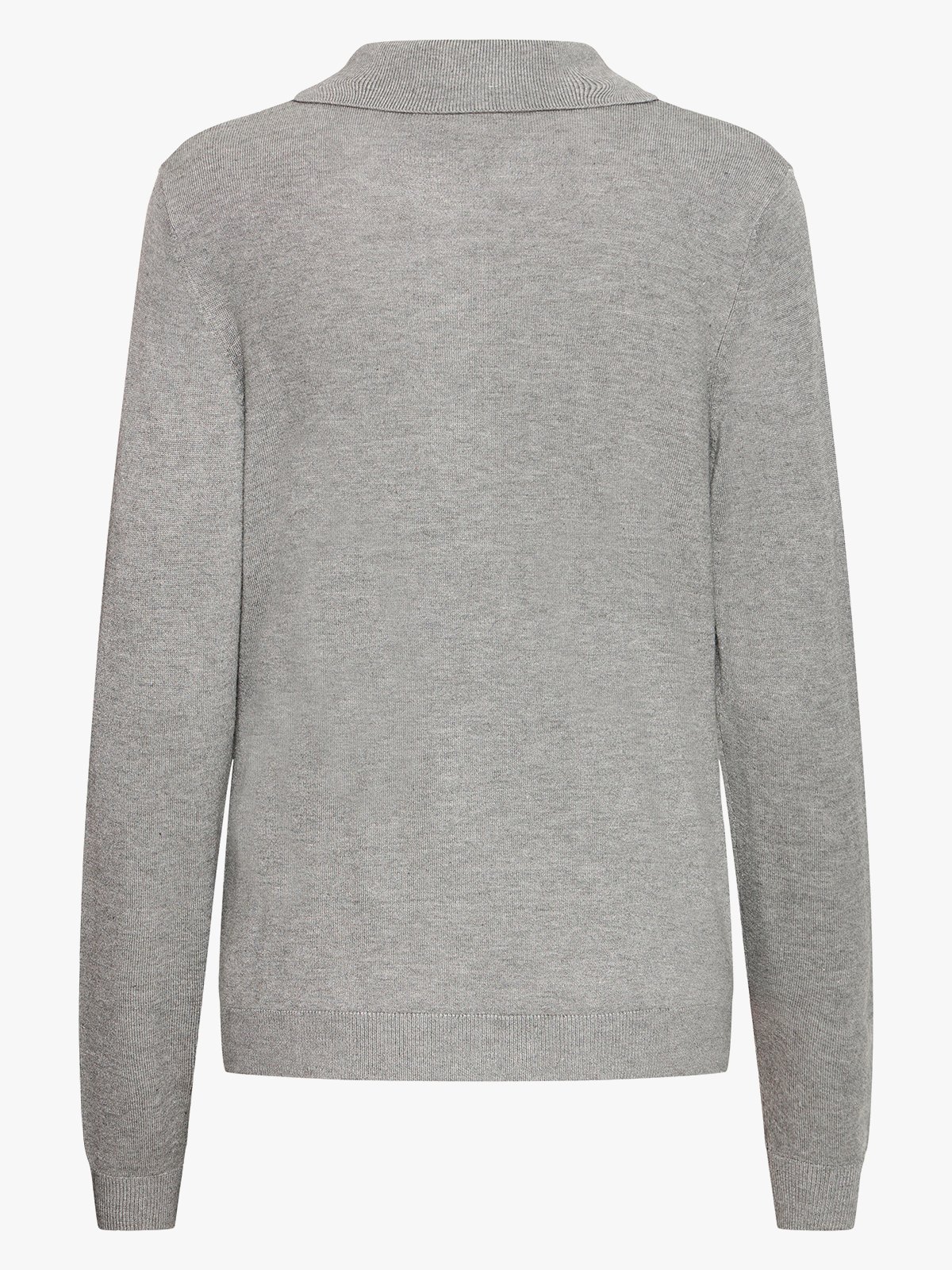Ichi Mafa Polo Long Sleeve Grey Melange