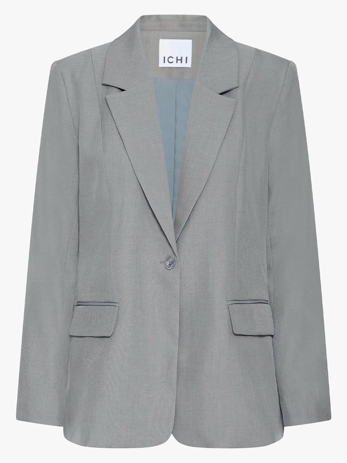Ichi Fava Long Blazer Grey Melange