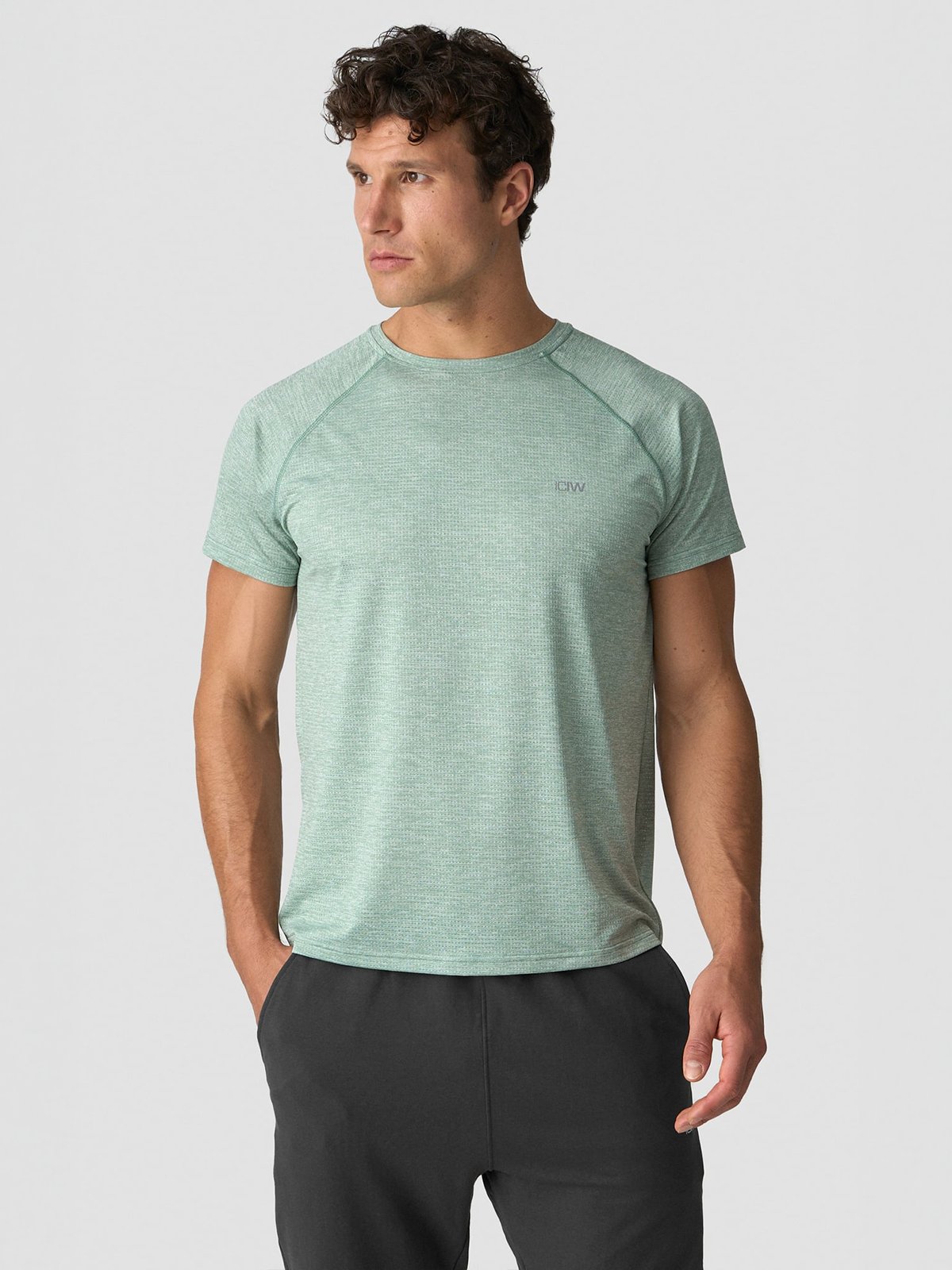 ICIW Training Mesh T-Shirt Light Faded Moss Melange