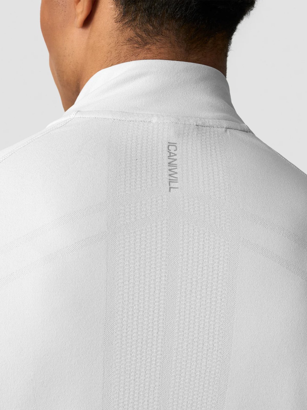 ICIW Essential Seamless 1/4 Zip Long Sleeve Light Grey