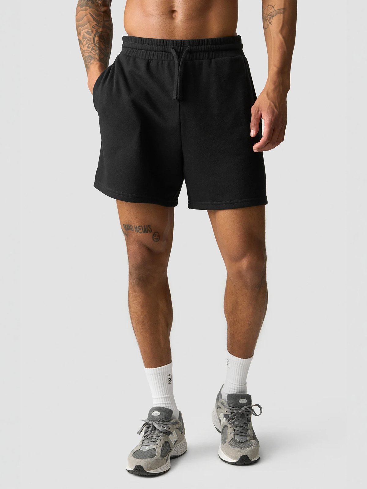 ICIW Everyday Relaxed Unbrushed Sweat Shorts Black