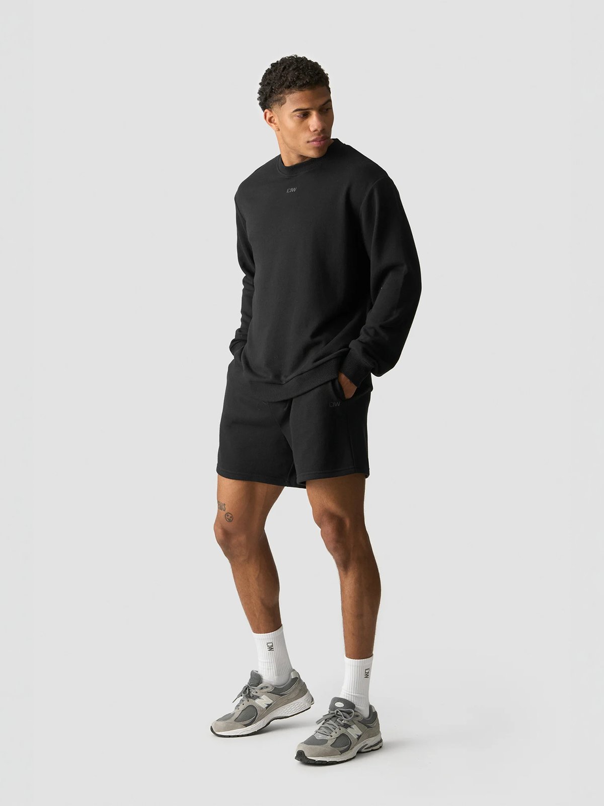 ICIW Everyday Relaxed Unbrushed Sweat Shorts Black