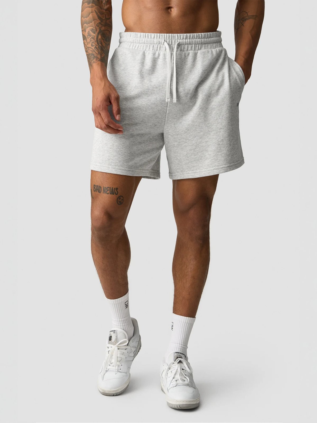 ICIW Everyday Relaxed Unbrushed Sweat Shorts Light Grey Melange