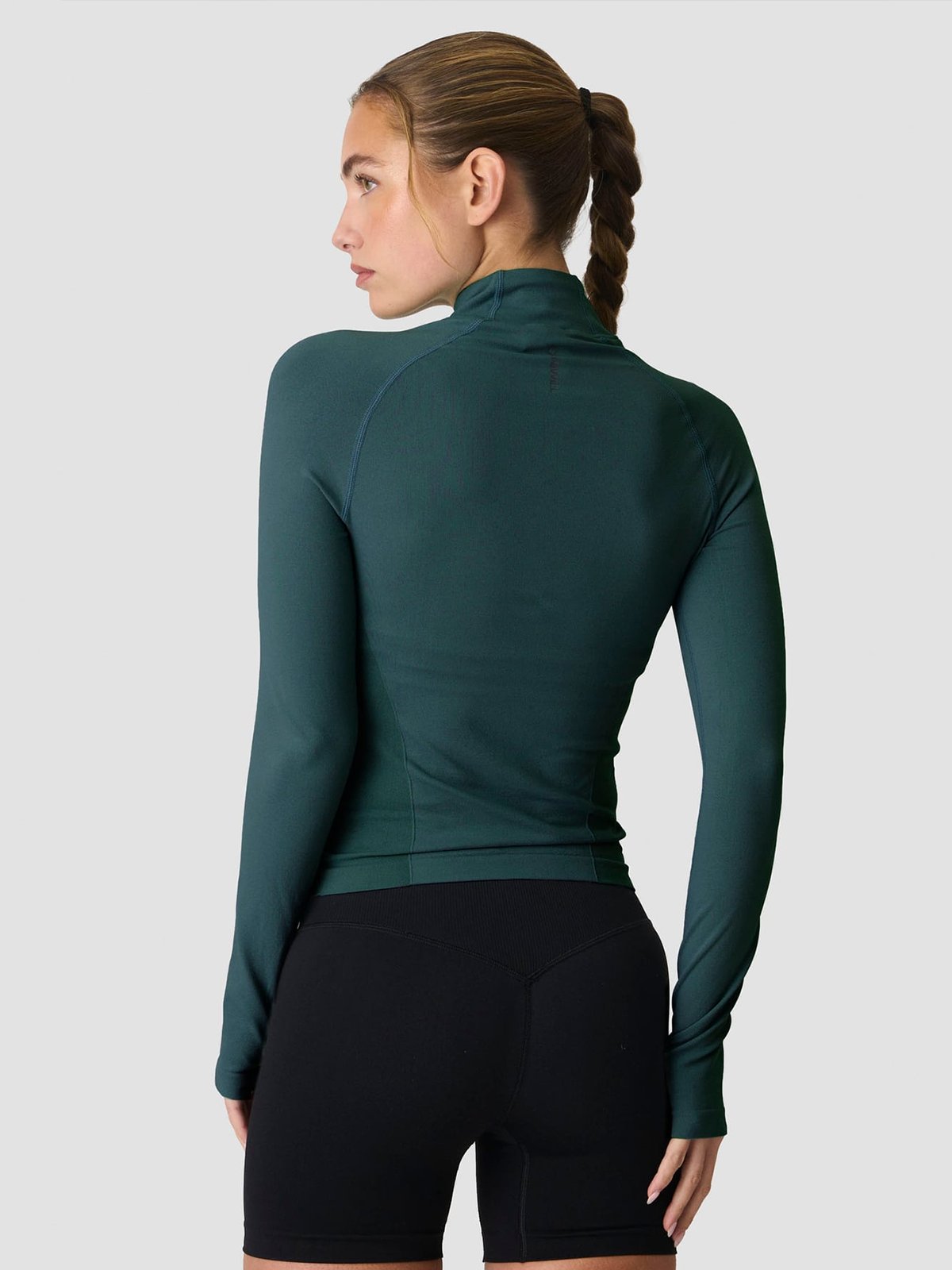 ICIW Define Seamless Invisible 1/2 Zip Long Sleeve Petrol Green