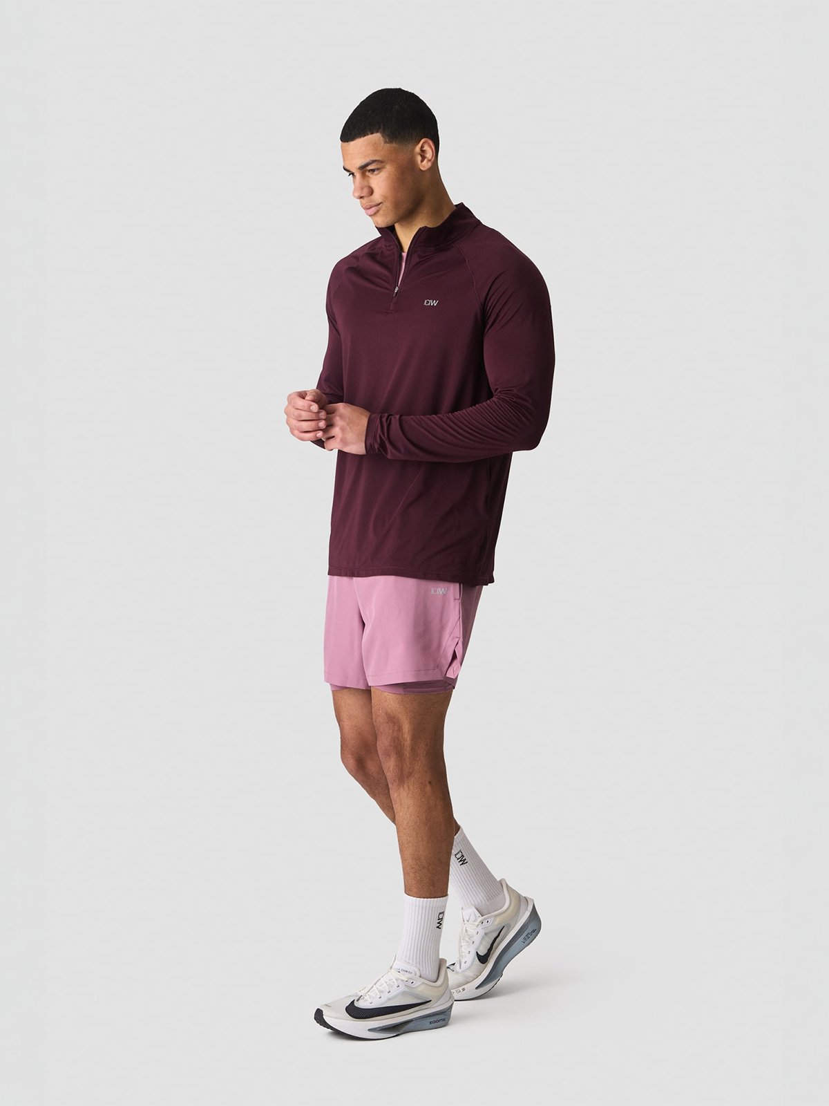 ICIW Mirage 1/4 Zip Long Sleeve Maroon Red