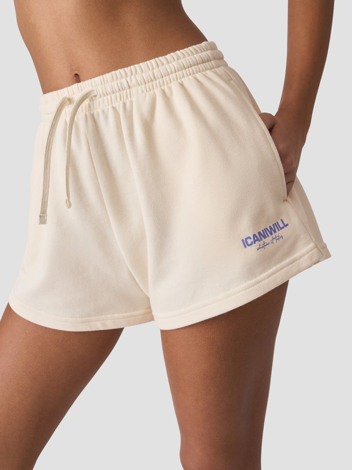 ICIW Everyday Terry High Waist Shorts Cream