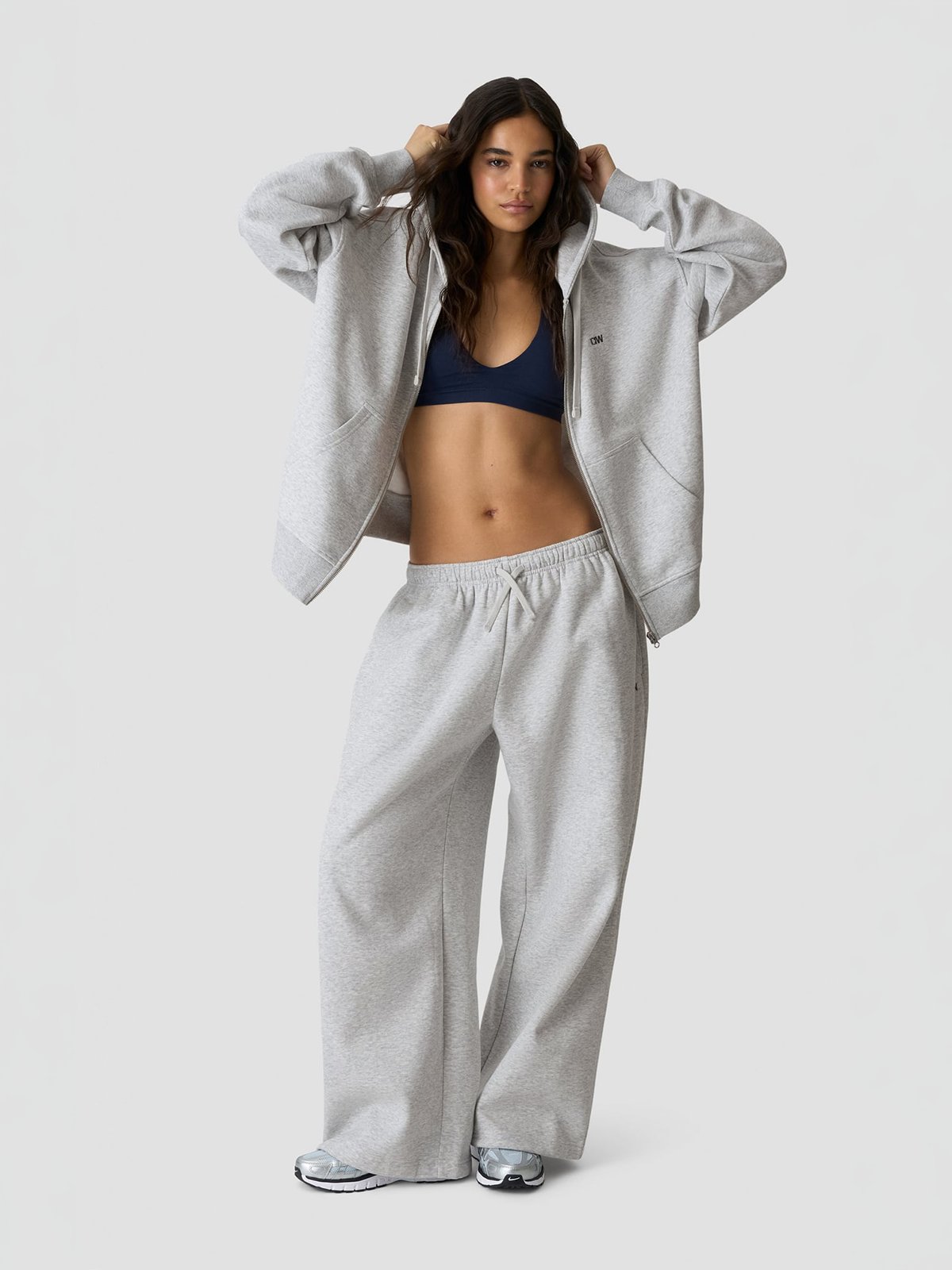 ICIW Everyday Relaxed Hoodie Zip Light Grey Melange