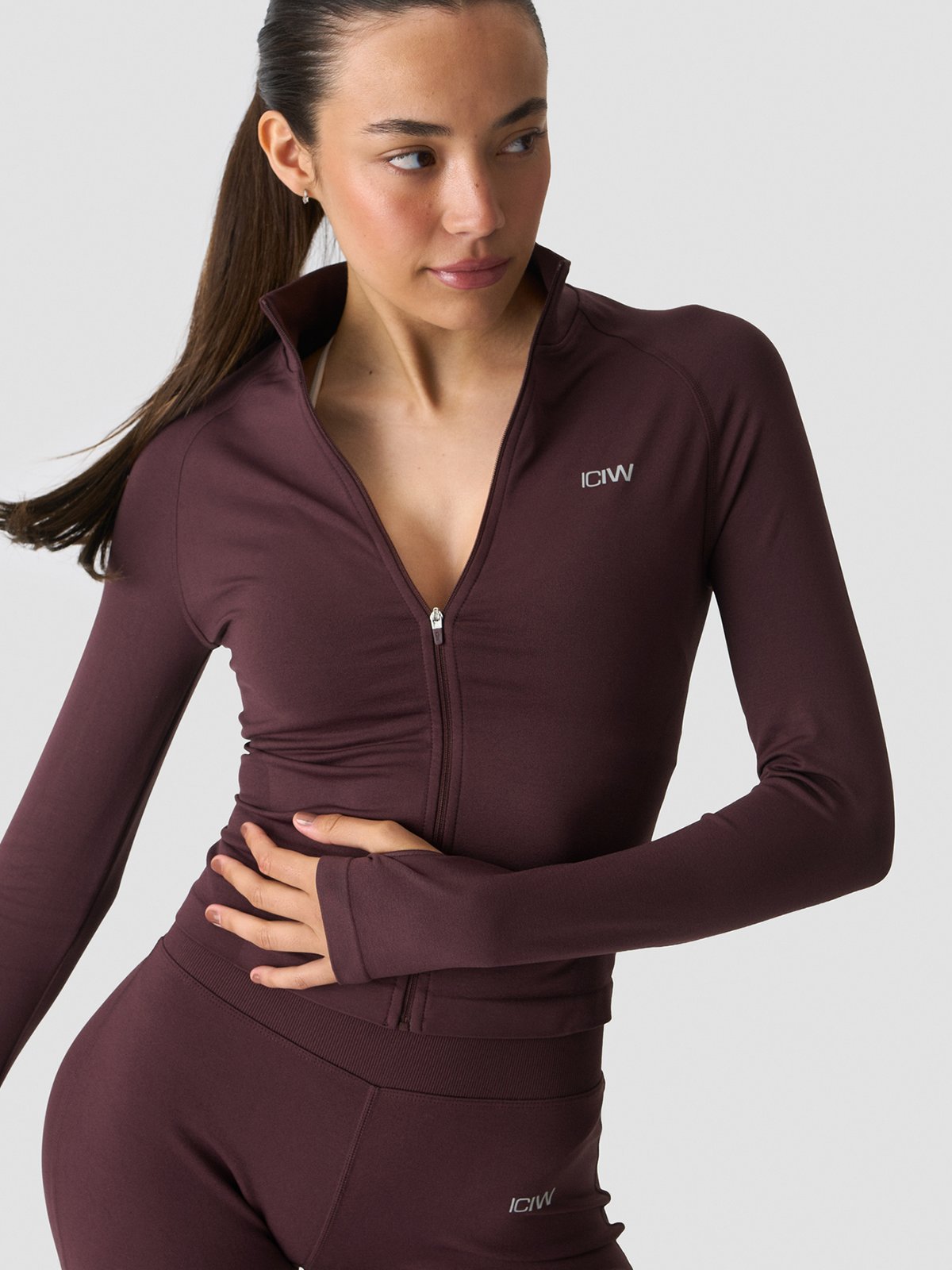 ICIW Smooth Seamless Zip Jacket Espresso