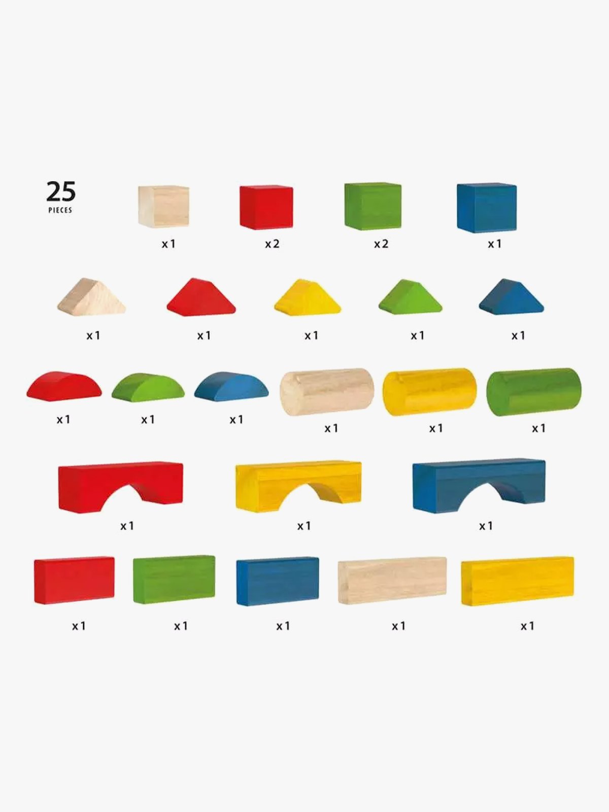 Brio Byggeklosser 25 farg tre Flerfarget