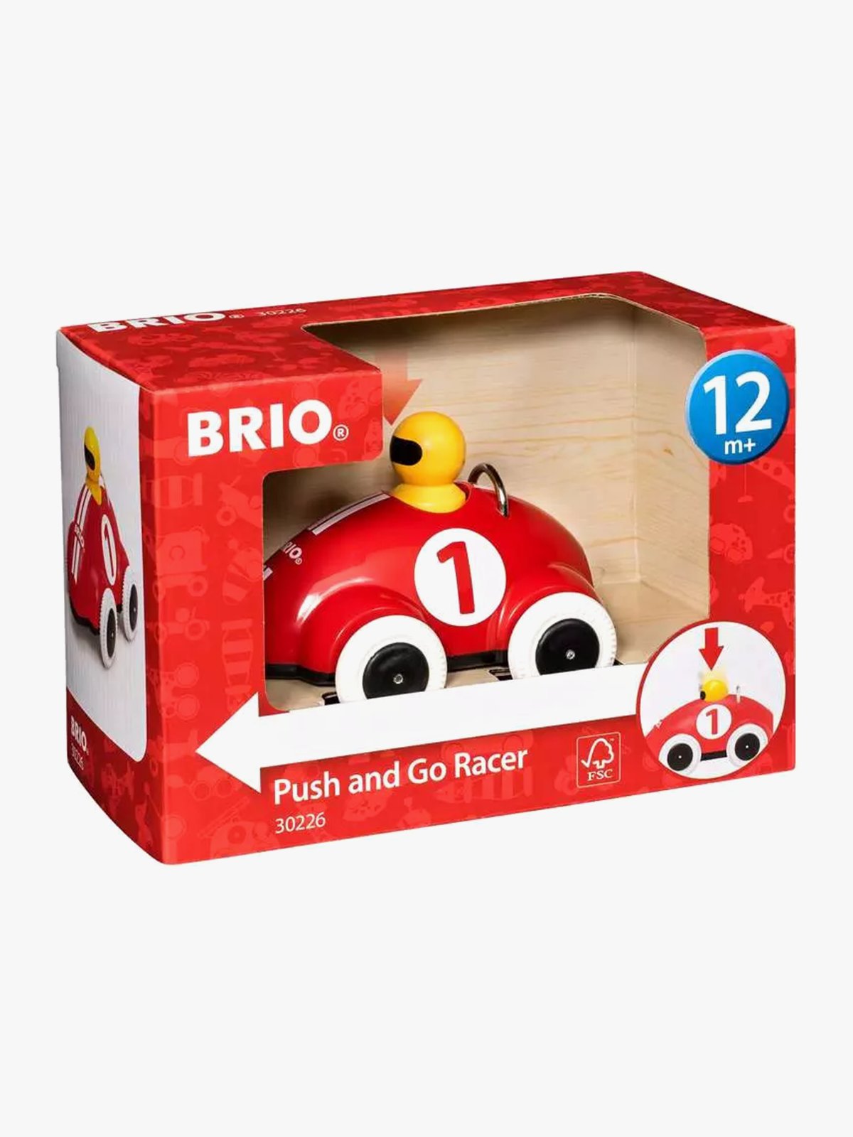 Brio Racerbil trykk og kjør Flerfarget