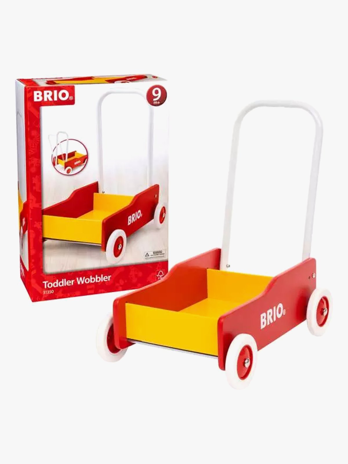 Brio Gåvogn rød/gul Flerfarget