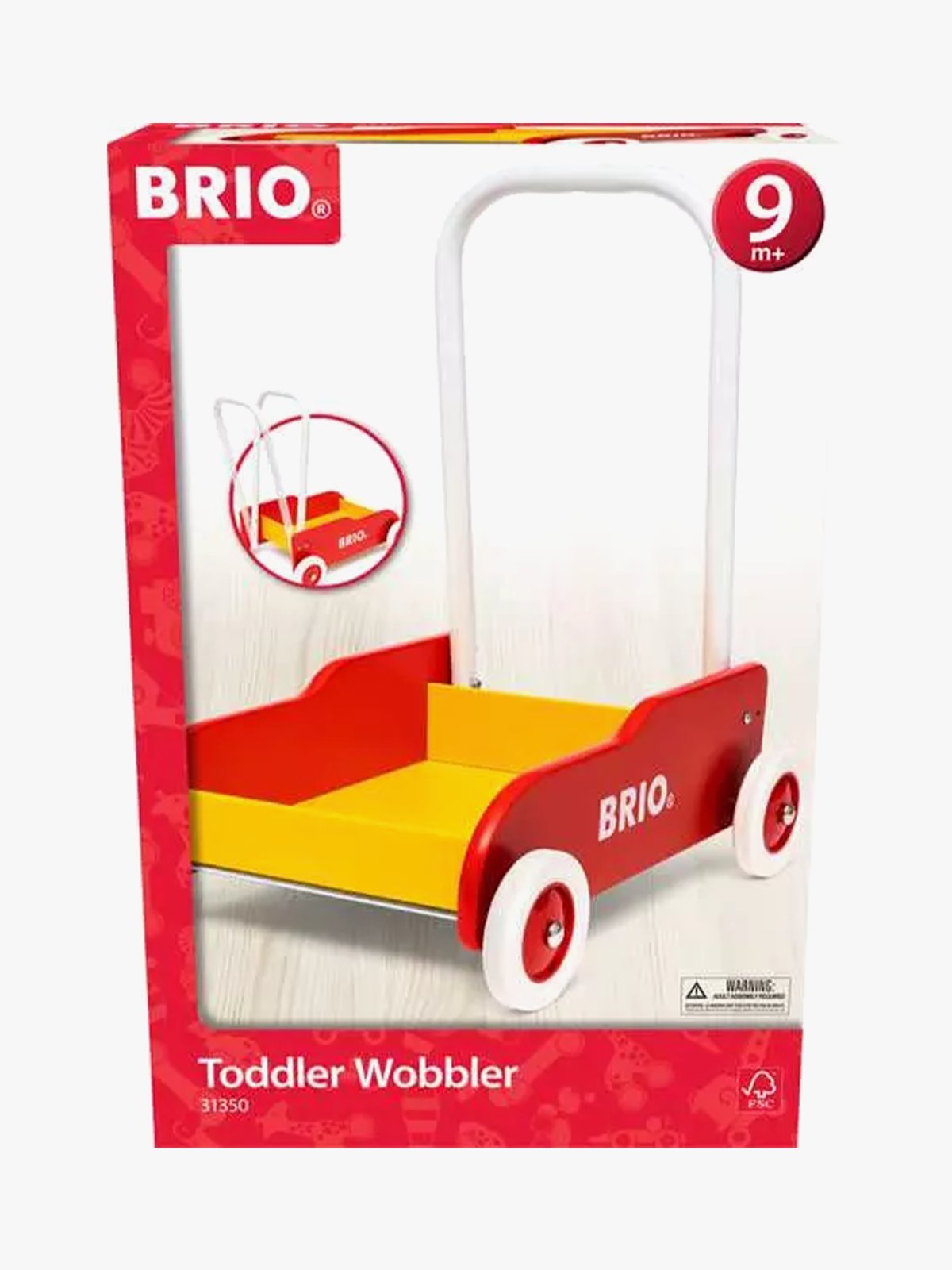 Brio Gåvogn rød/gul Flerfarget