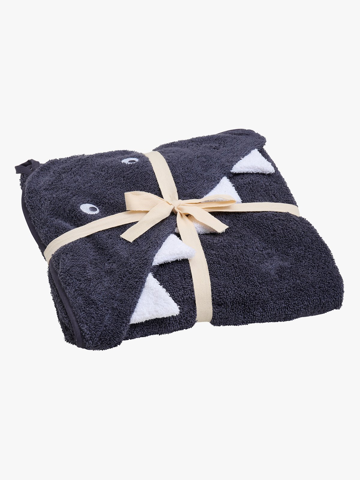 Pippi Hooded baby towel Grå