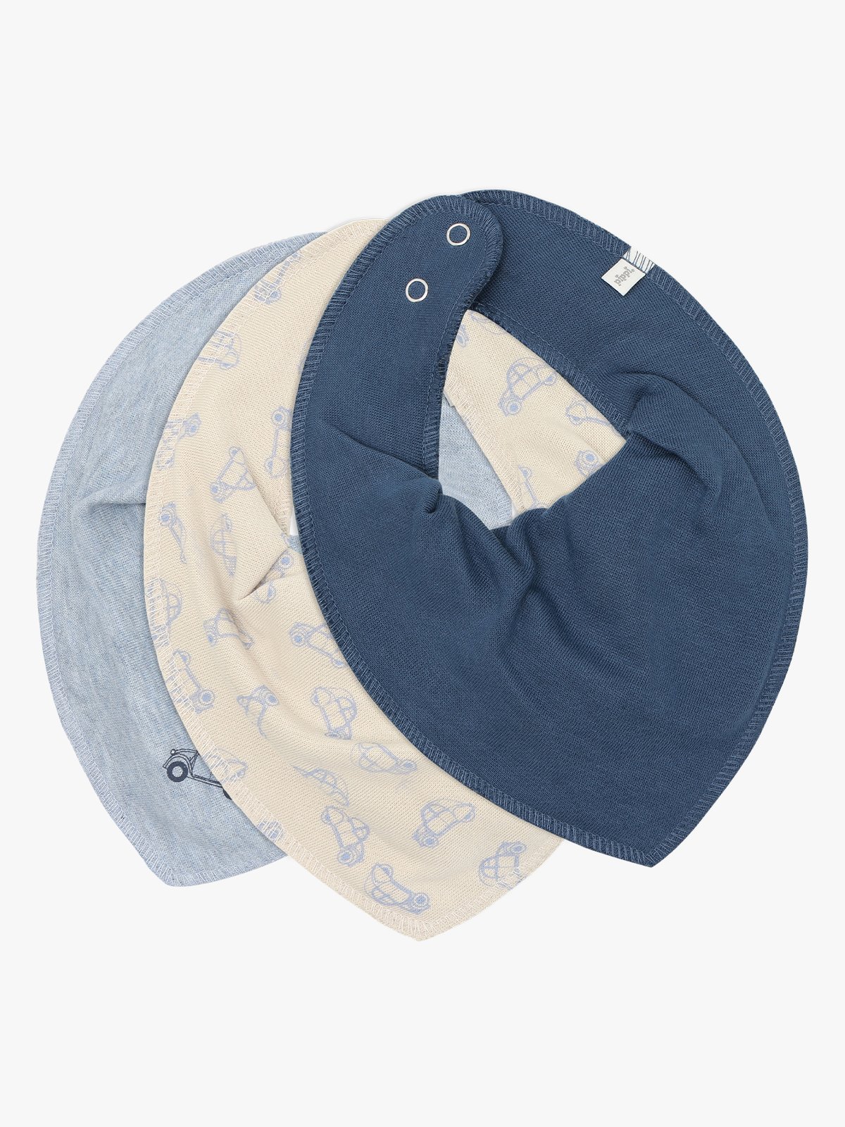 Pippi Bandana Bib Boy -AOP (3-pack) Blå