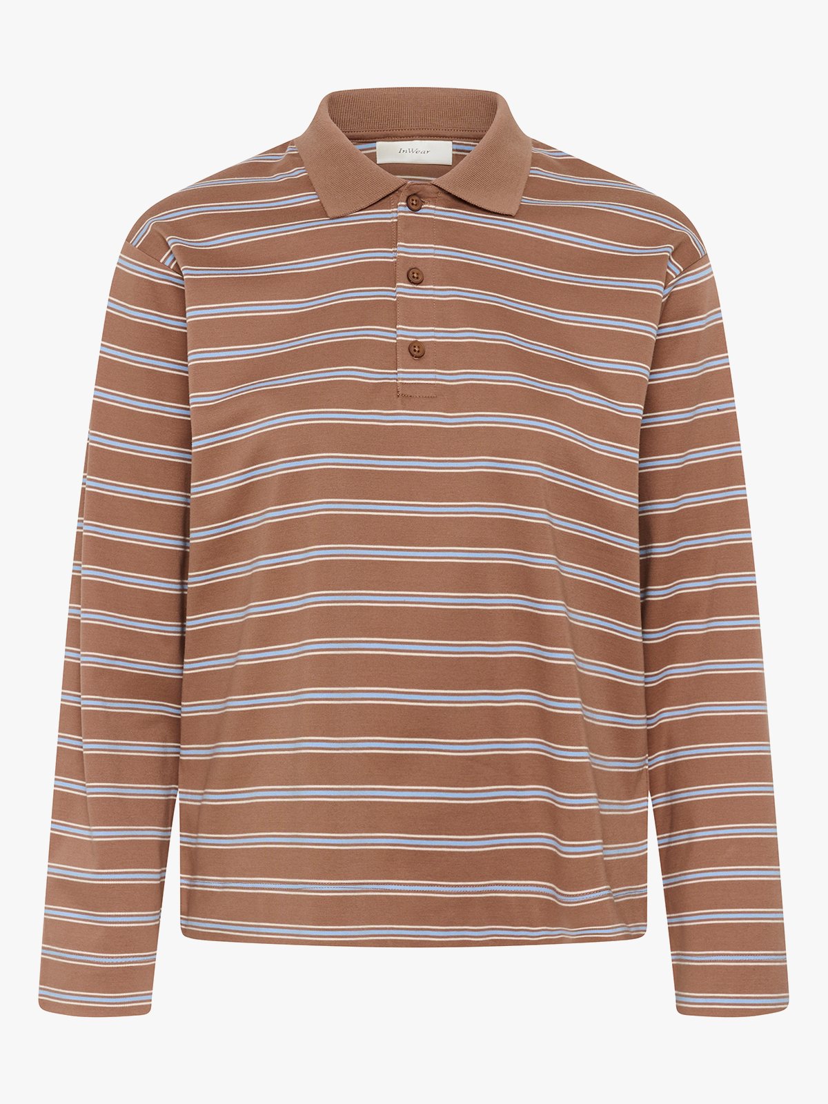 InWear Fikkia Polo T-shirt Chocolate Malt Triple Stripe