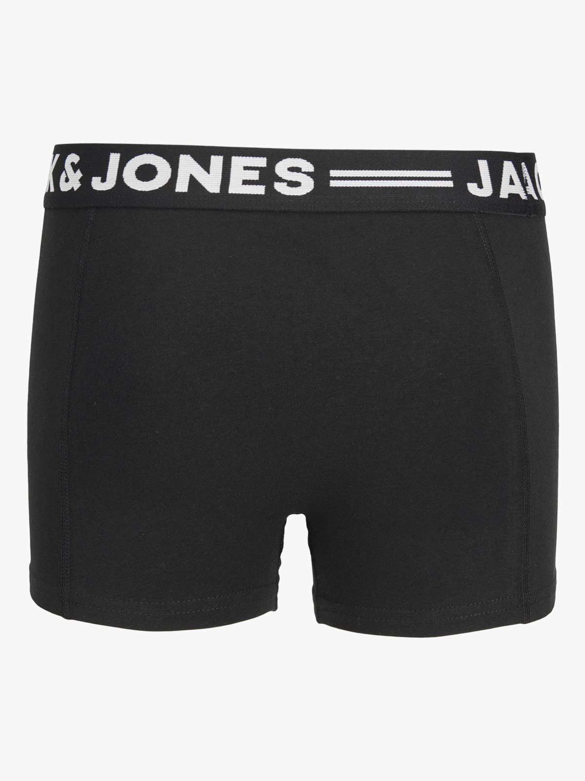 Jack and Jones Junior Sense Trunks 3-Pack Junior Black Black wasitband w.white logo