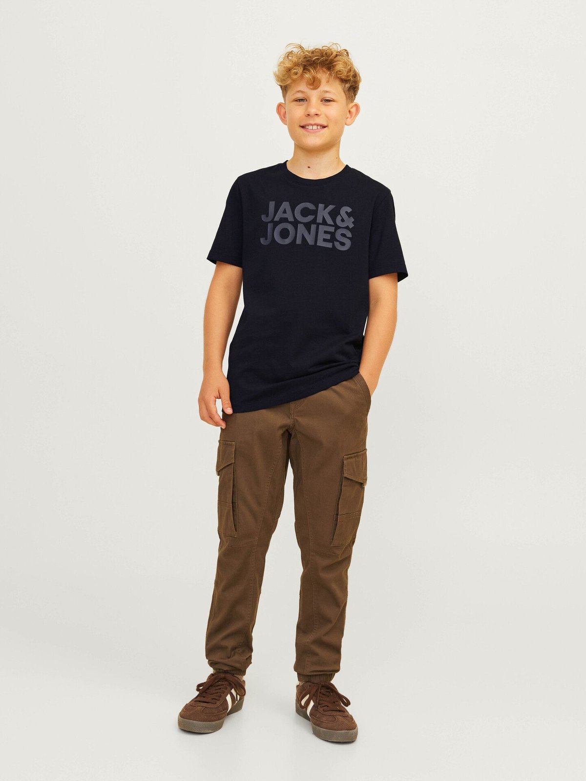 Jack and Jones Junior Corp Logo Tee O-Neck Jnr Black