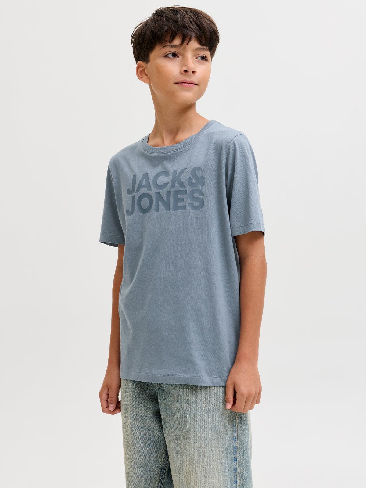 Jack and Jones Junior Corp Logo Tee O-Neck Jnr Blue Mirage
