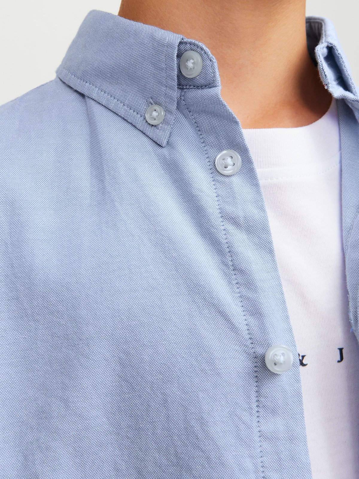 Jack and Jones Junior Junior Oxford Shirt Long Sleeve Cashmere Blue