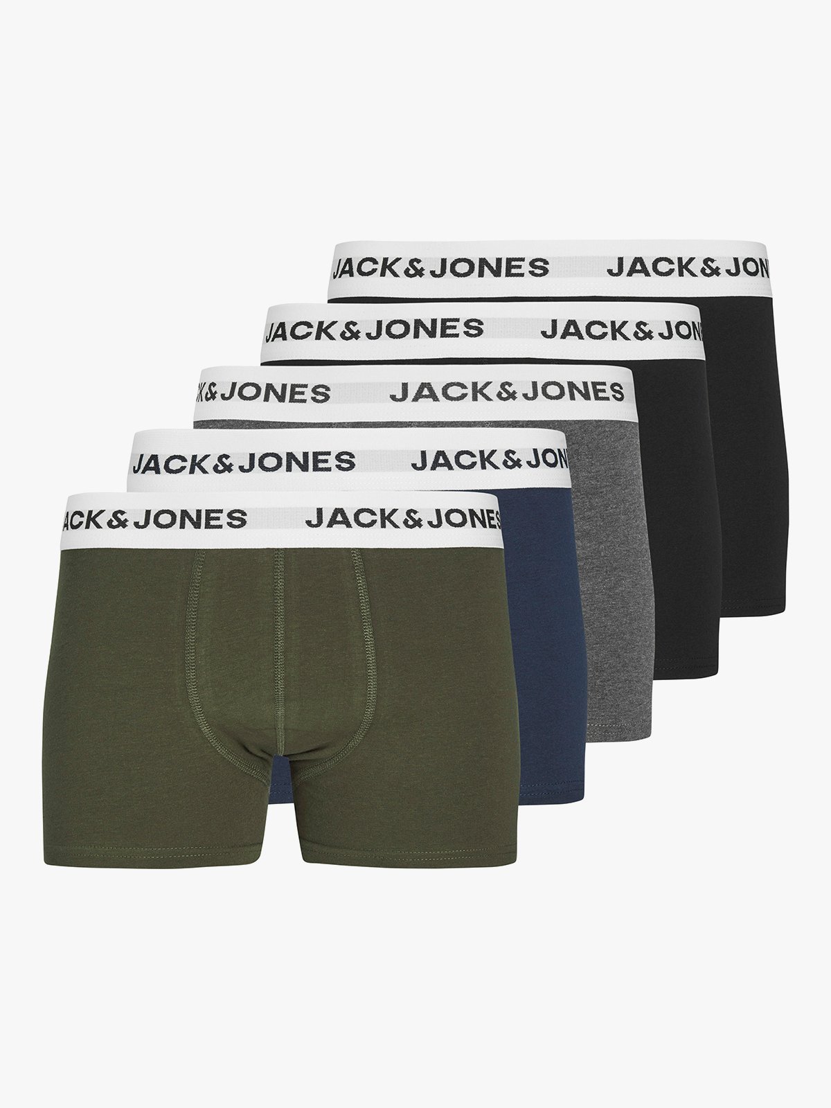 Jack and Jones Junior Trunks 5 Pack Black