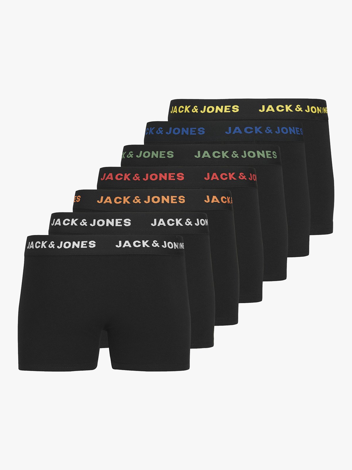 Jack and Jones Junior Basic Trunks 7 Pack Black