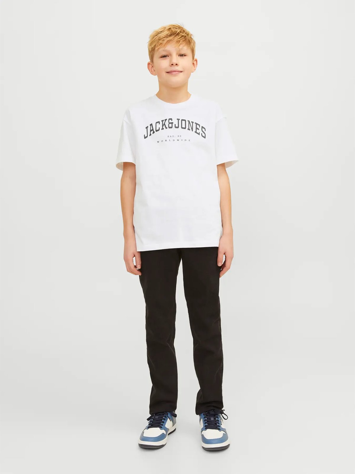 Jack and Jones Junior Junior Caleb Varsity Tee Short Sleeve O-Neck White
