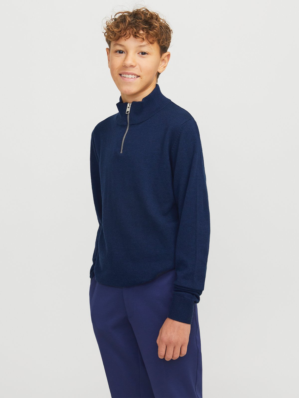 Jack and Jones Junior Junior Emil Knit Half Zip Junior Navy Blazer